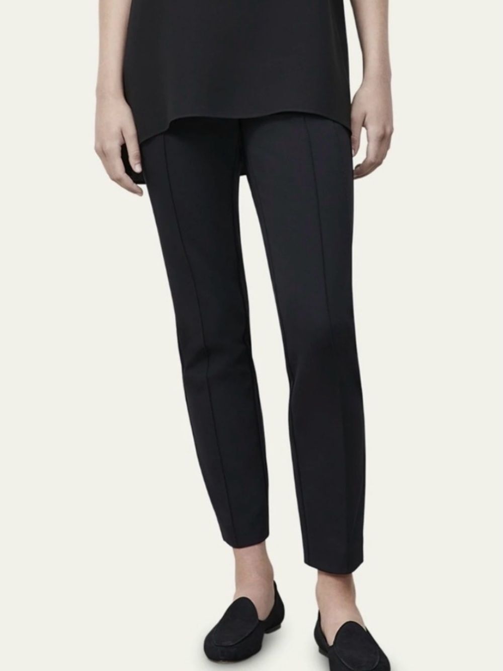 NWOT Lafayette 148 New York Black Ponte Center-Seam pull on Ankle Pants size XL